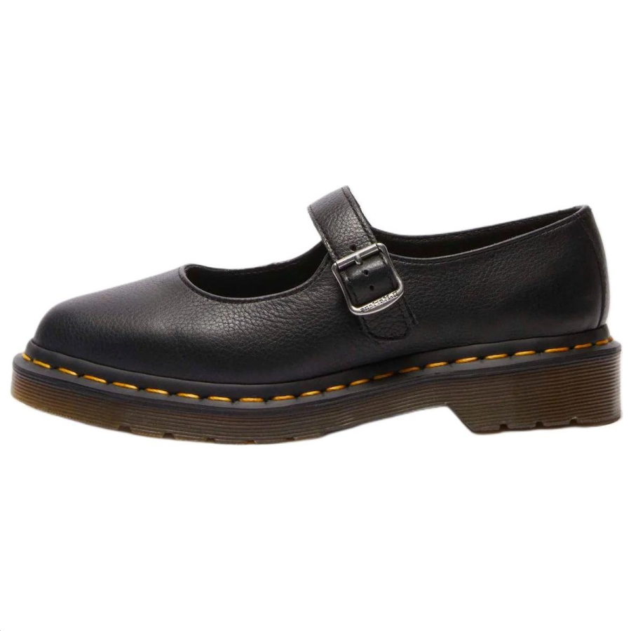 Dr.Martens Elphie Mary Jane Leather Chunky Heel Mary Jane Shoes Women's Black