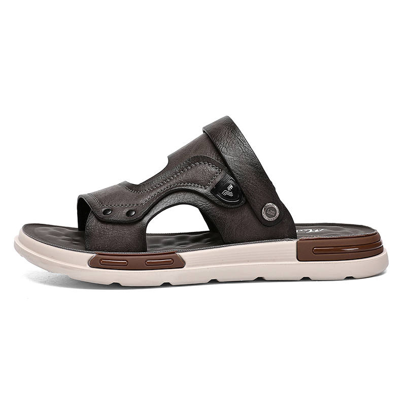 Mulinsen Synthetic Leather Outerwear Water Resistant, Open Toe Slip on Teenagers Individual Comfortable Beach Sandals