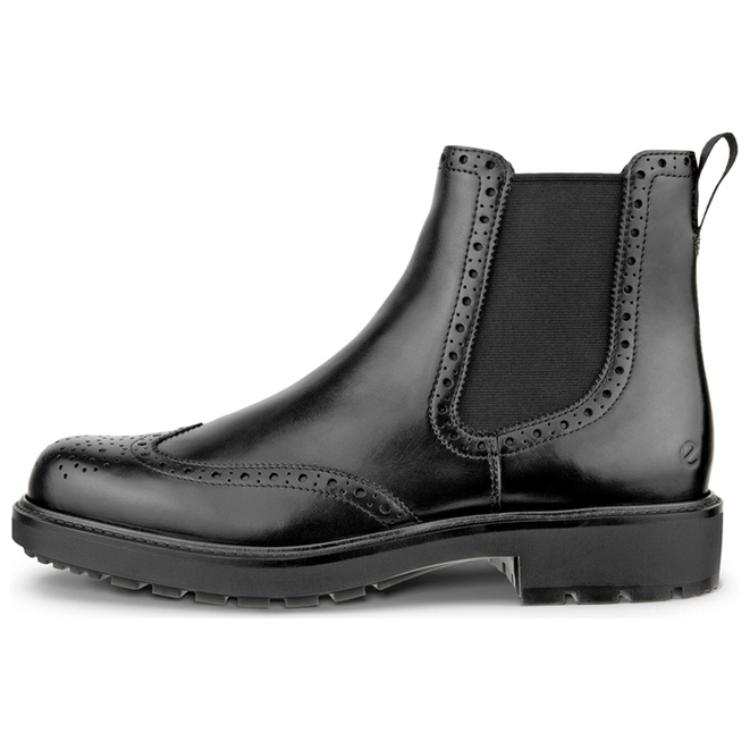 Ecco Ecco Cow Leather Short Chelsea Boots Men's Black