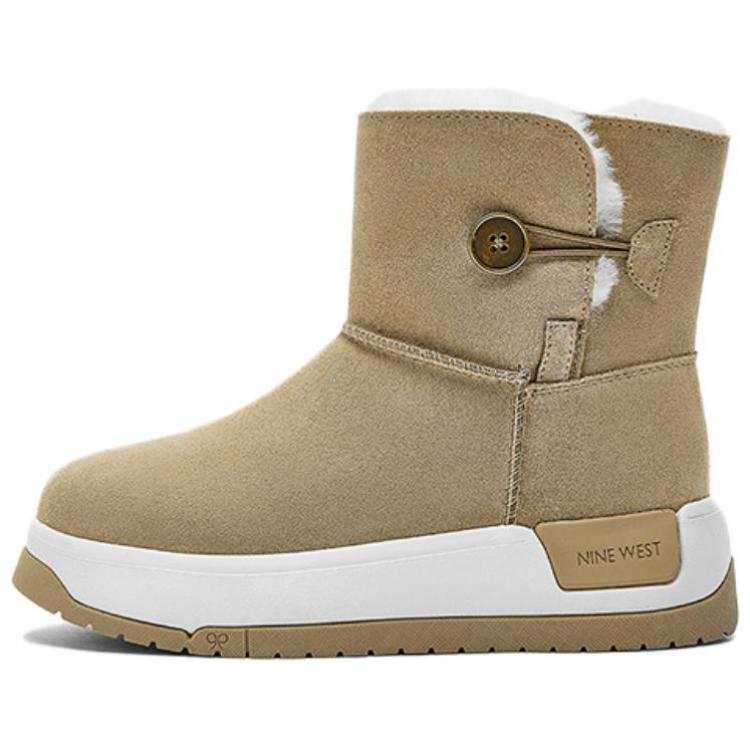 NINE WEST NINE WEST Cow Split Leather Short Snow Boots Women's