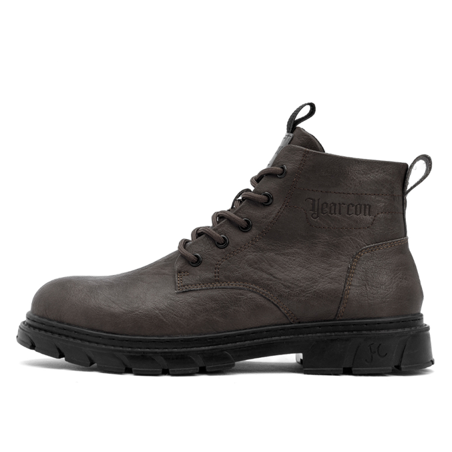 YEARCON Combat Boots Men's Brown/coffee, Agate Black