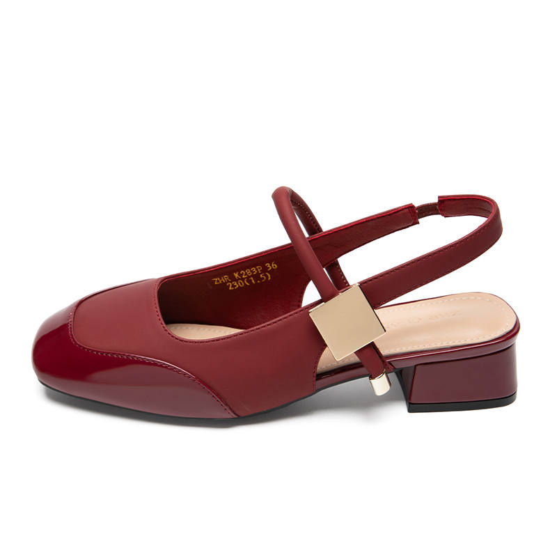 ZHR Chunky Heel Mary Jane Shoes 3.5cm Women's