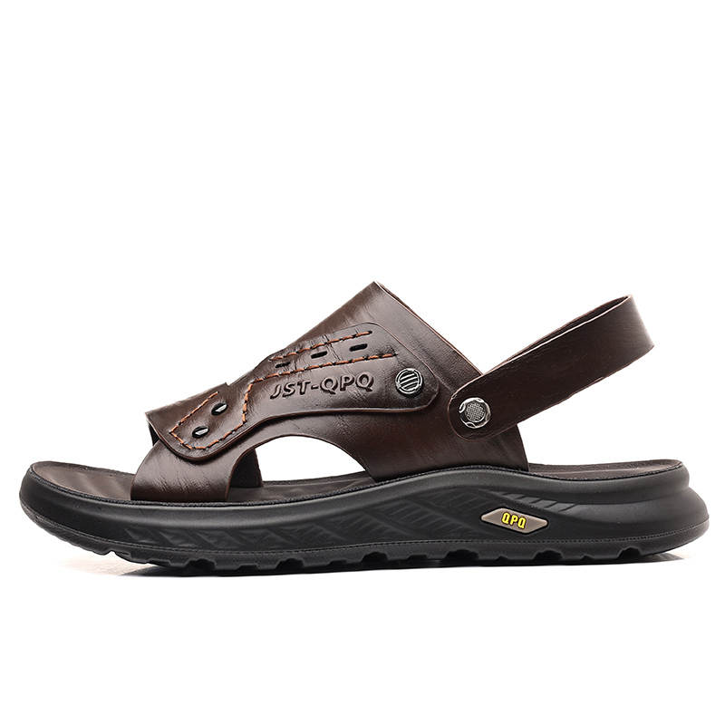 POPULAR ROUSE PR Top Grain Cow Leather Beach Sandals Men's
