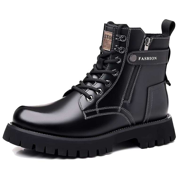 LUOMAIKE LUOMAIKE Cow Split Leather Short Combat Boots Men's