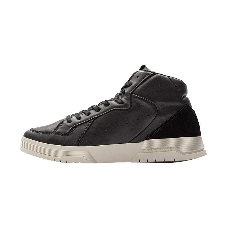 MARC OPOLO Cow Leather Slip Resistant Abrasion Resistant High top Casual Shoes Women's Black