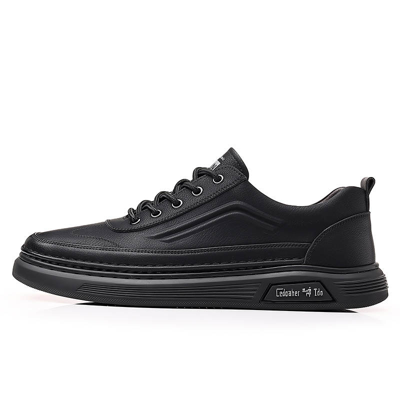 CKVUSAMG Cow Leather Casual Shoes Men's Black