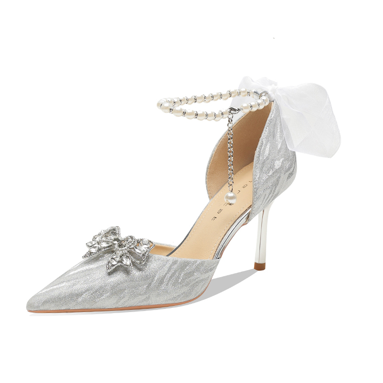 Ainer-cat Ainer cat Slim Heel High Heels 8cm Women's Silver
