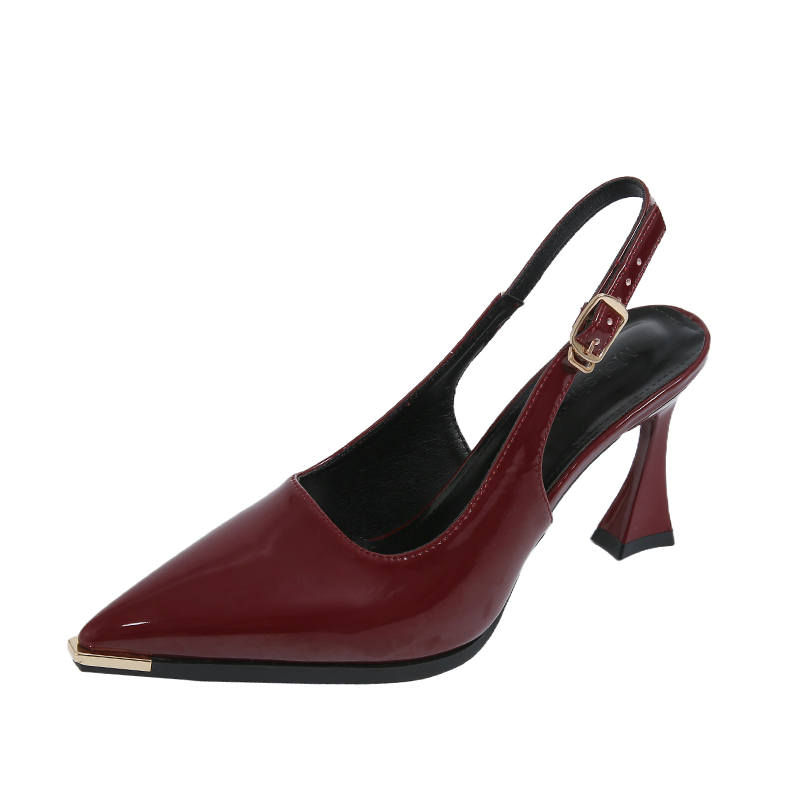 Alxnan PVC Spool Heel High Heels Women's