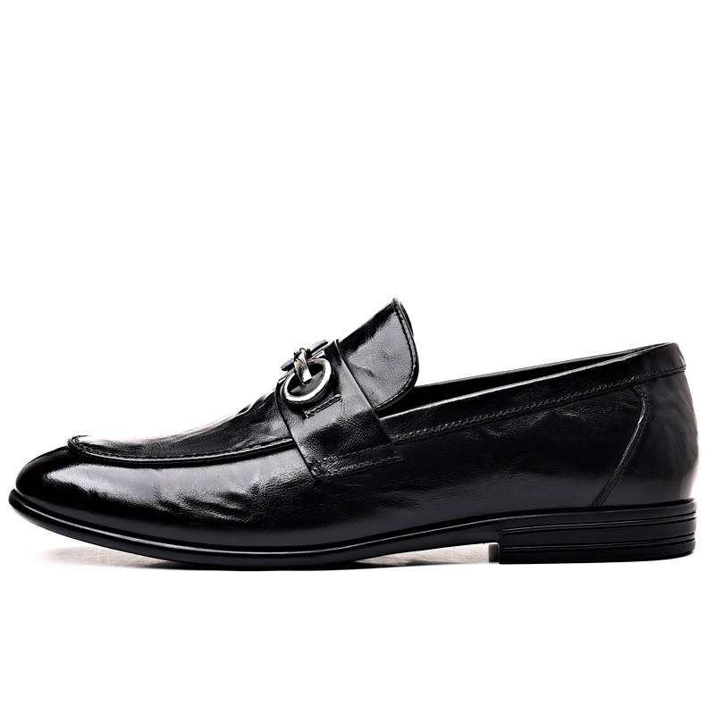 XIAOTOULANG Top Grain Cow Leather Dress Shoes Men's Black