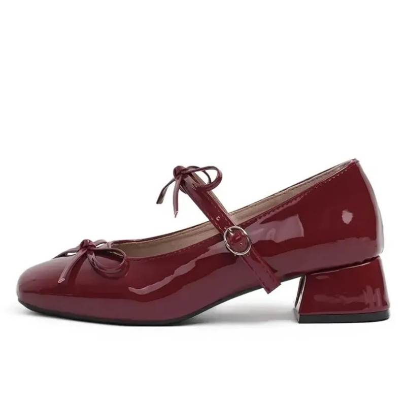 Aimilian Pu Chunky Heel Mary Jane Shoes Women's