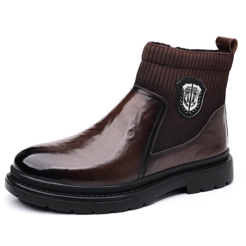 XIAOTOULANG Ankle Boots Men's Black/Brown