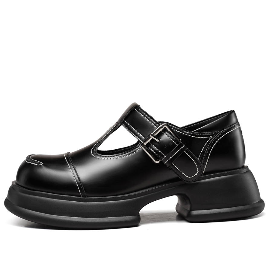 YEARCON Chunky Heel Mary Jane Shoes Women's Black