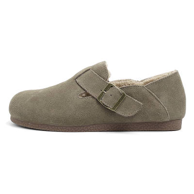 CENTRAL&KITTY Thickened And Fleece Lined, Slip on Platform, Thermal Fully Enclosed Lazy Style Birkenstock Shoes Women's