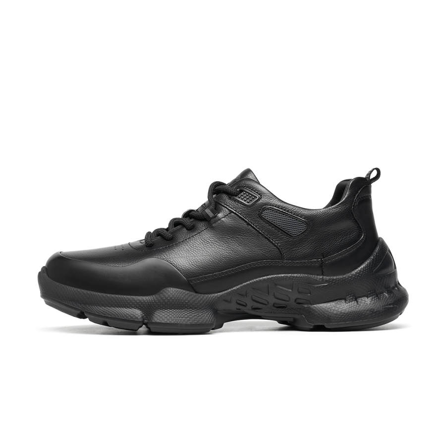 C°BANNER Cow Leather Low top Casual Shoes Men's Black