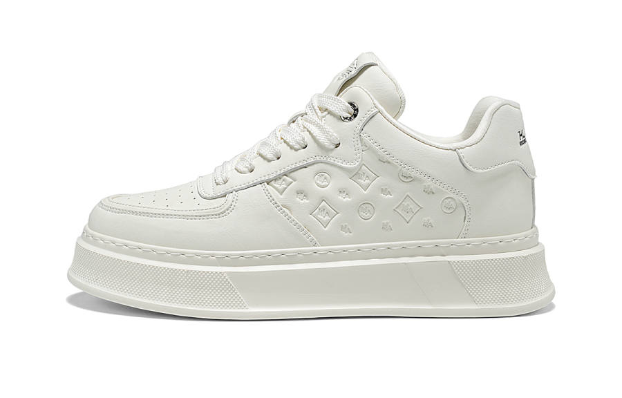 HLA Skateboard Shoes Men's Mid Top Earth Yellow, Black, White