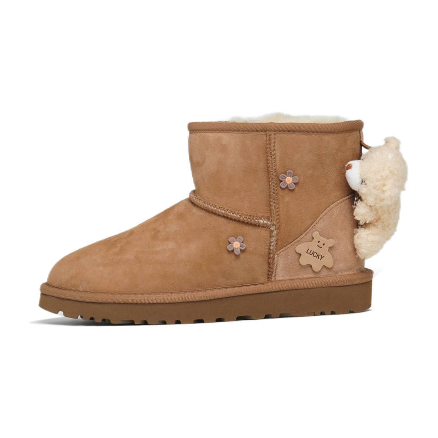 UGG CLASSIC MINI Sheepskin Thermal Abrasion Resistant Thermal Abrasion Resistant Short Snow Boots Women's Chestnut
