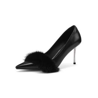SUYANJIAO Sheepskin Slim Heel High Heels Women's