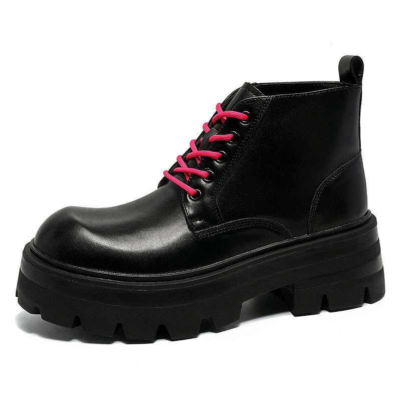KAQIAODI KAQIAODI Microfiber Leather Combat Boots Men's Black