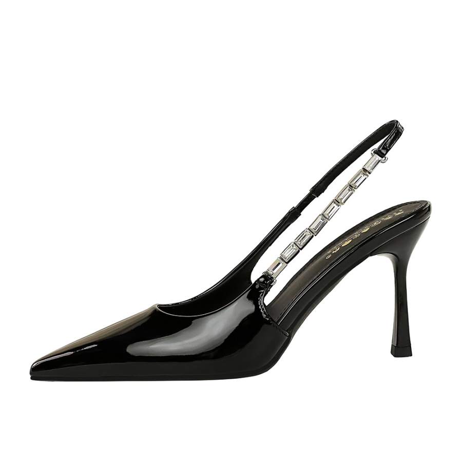 QITUMAUL Patent Leather Slim Heel High Heels Women's