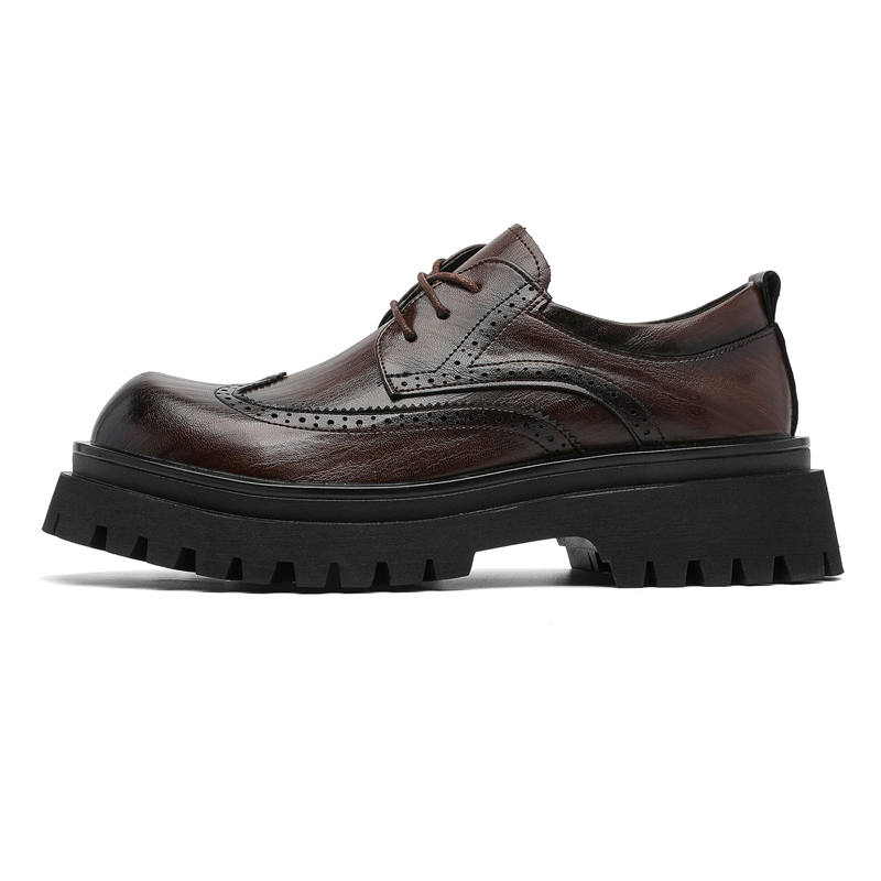 PAVEA PAVEA Casual Leather Shoes Men's Low Top Black