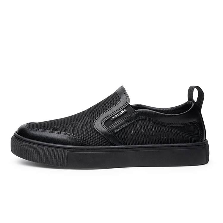 YEDANI Cow Leather Breathable Low top Casual Shoes Men's Black