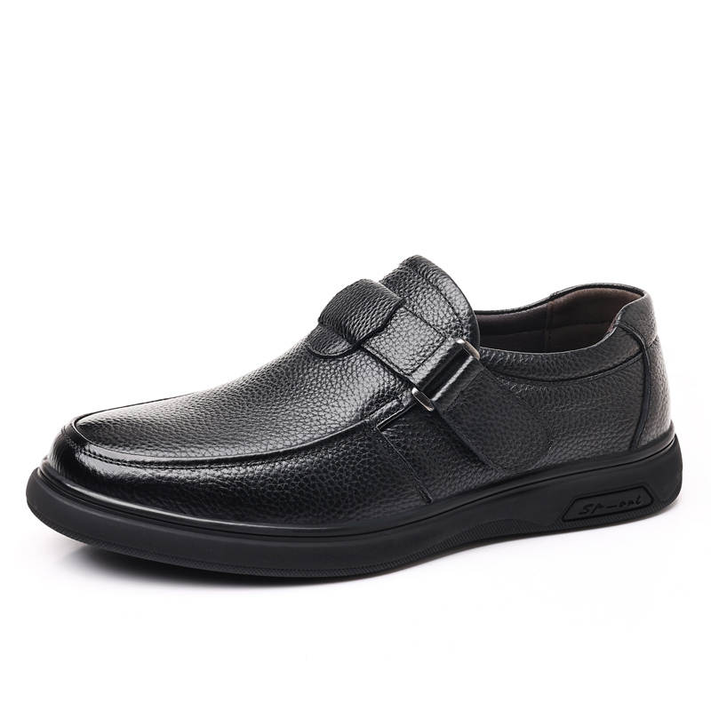CKVUSAMG Top Grain Cow Leather Casual Shoes Men's Black