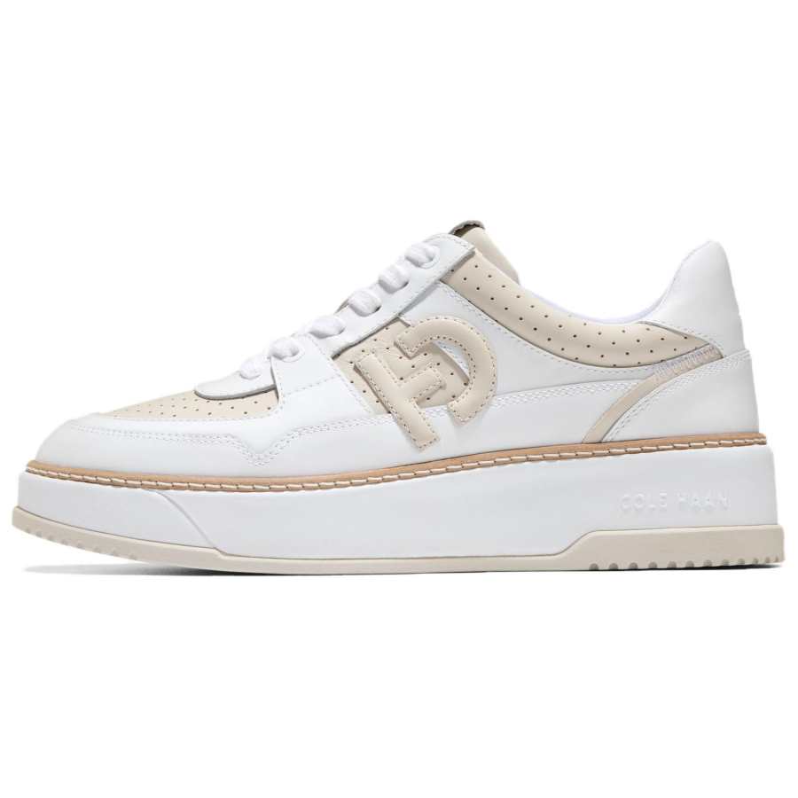 COLE HAAN GrandPro Collection Cow Leather Slip Resistant Abrasion Resistant Low top Skateboard Shoes Women's White