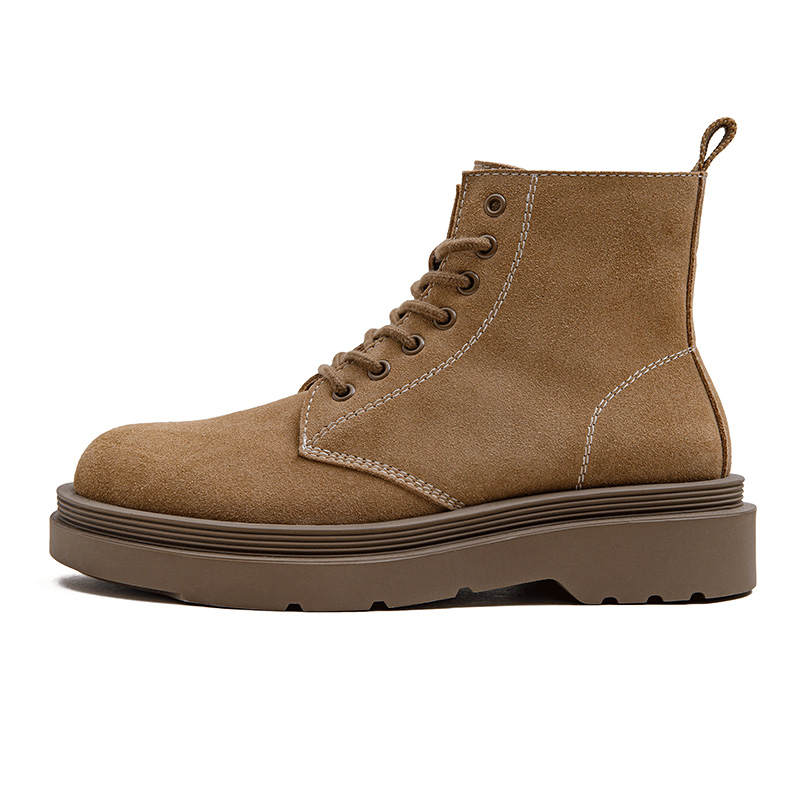 MADEN Cow Suede Short Combat Boots Men's Brown Fall Winter
