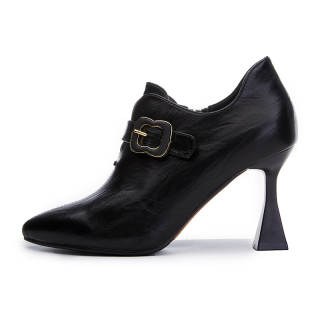 POOQ Pu Chunky Heel High Heels 8.5cm Women's