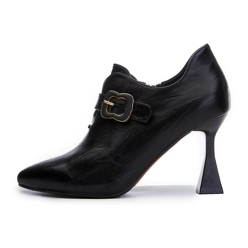 POOQ Pu Chunky Heel High Heels 8.5cm Women's