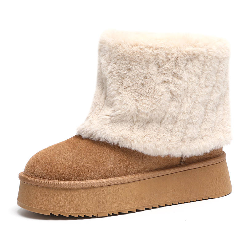 O.L Thermal Abrasion Resistant Height Increasing Slip Resistant Fleece Lined Soft And Comfortable 16cm Snow Boots