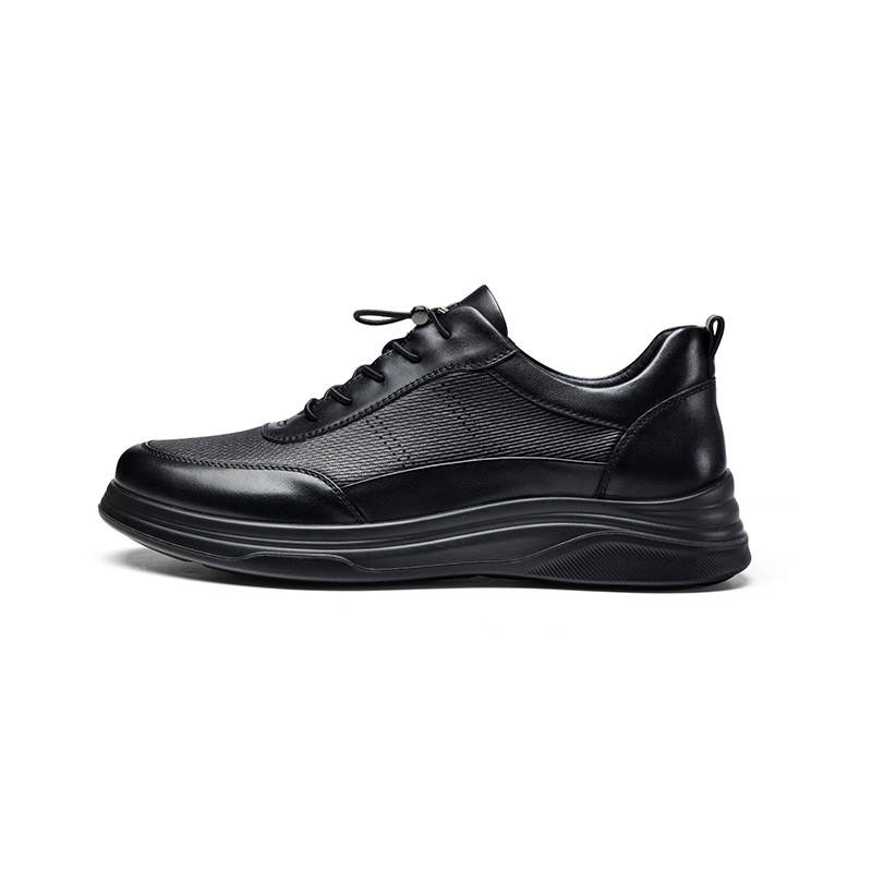 HARSON Sheepskin Slip Resistant, Abrasion Resistant, Breathable Low top Casual Shoes Men's Black