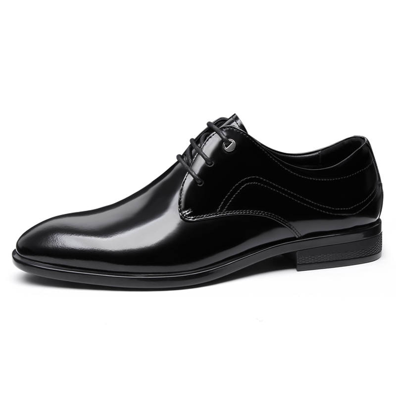 PALMPOLO Top Grain Cow Leather Dress Shoes Men's Black