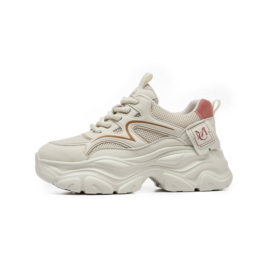 CARDANRO Synthetic Leather Low top Chunky Sneakers Women's