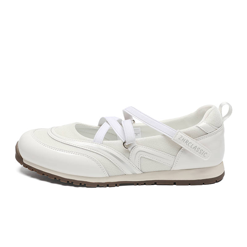 ZHR Mary Jane Shoes Women's Beige/Silver Gray/Yellow