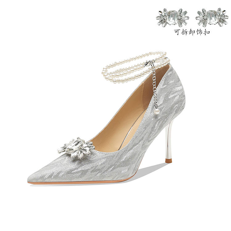 Ainer-cat Ainer cat Slim Heel High Heels 8cm Women's Silver