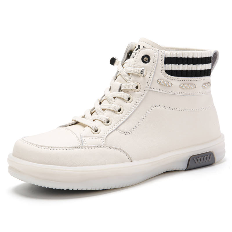 Reivantix Reivanti Microfiber Leather Fashion High top Casual Shoes Women's Beige Black