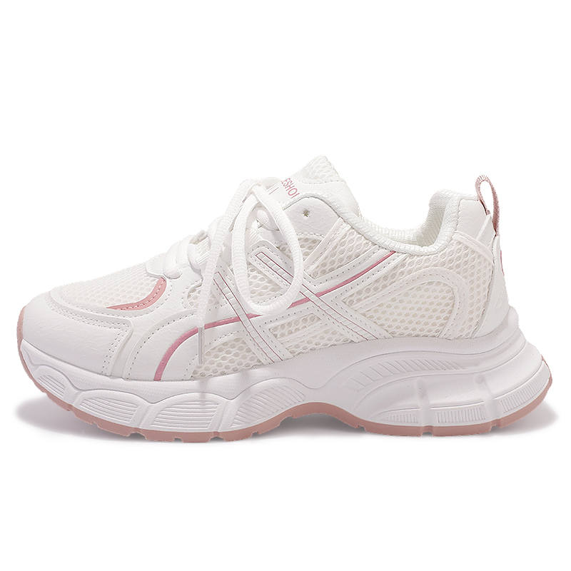 ZHANGXIAOJIE Low top Chunky Sneakers Women's White Pink