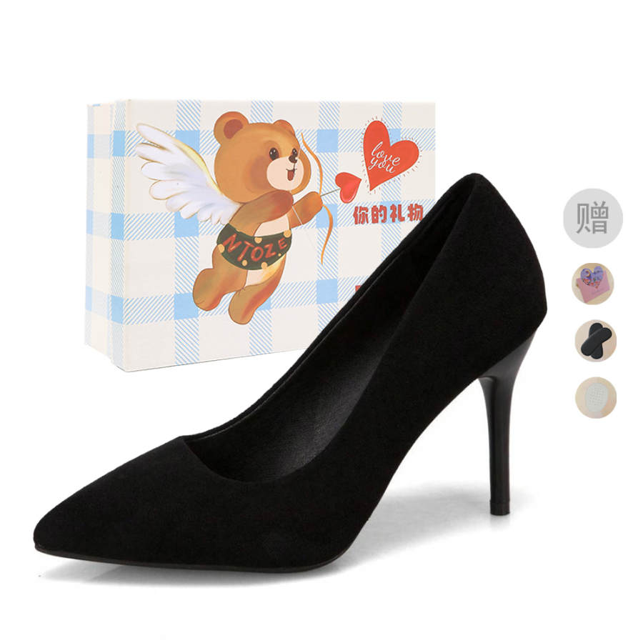 NTOZE Suede High Heels Women's Black