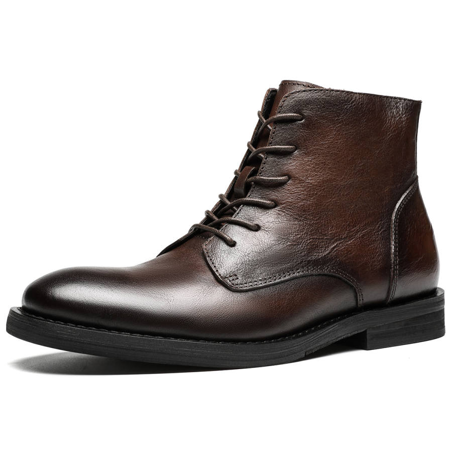 DIENGRLEY Top Grain Cow Leather Ankle Boots Men's