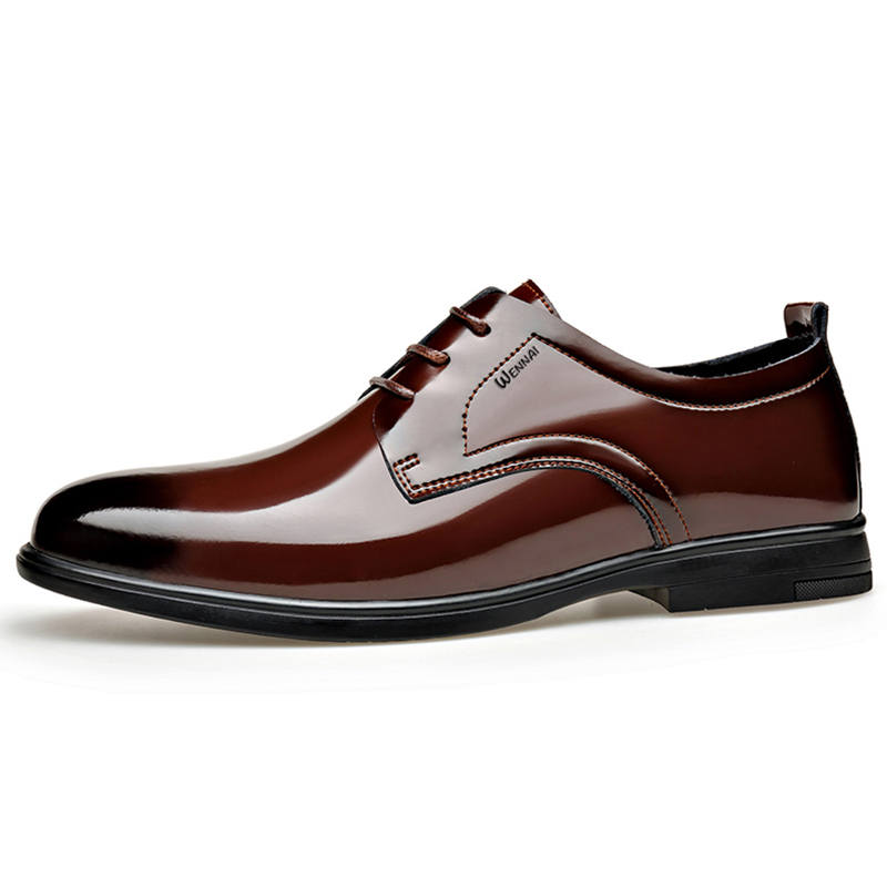 WENNAI Top Grain Cow Leather Casual Shoes Men's Brown