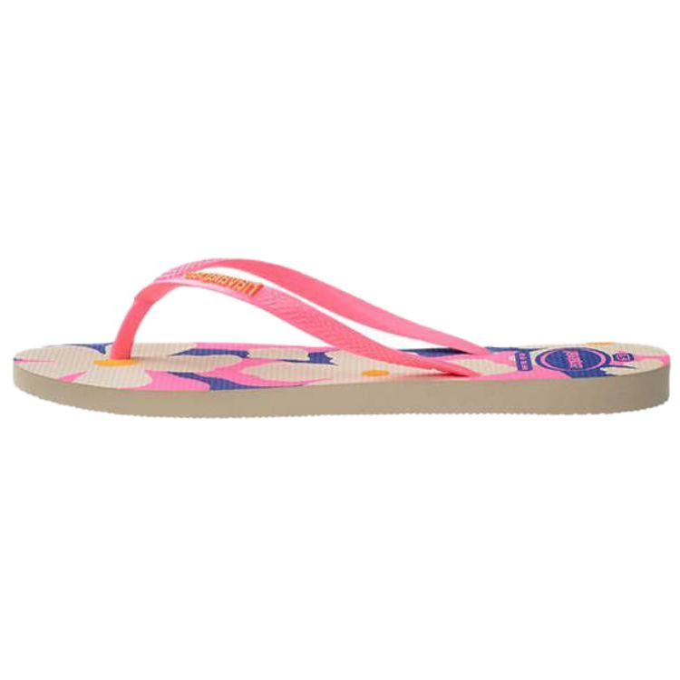 Havaianas Rubber Sole Slip Resistant Slip Resistant Flip Flops Women's Beige