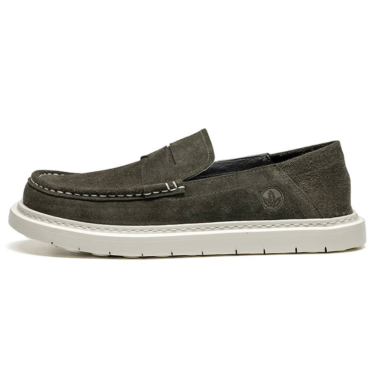 LEAVELAND Cow Leather Casual Shoes Men's Night Green