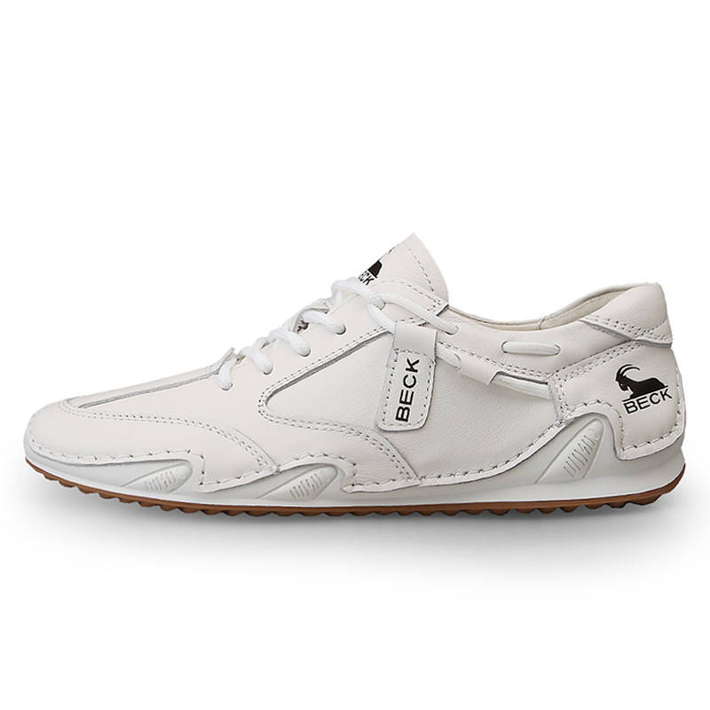 BECK Cow Leather Slip Resistant Abrasion Resistant Slip Resistant Abrasion Resistant Low top Casual Shoes Women's White