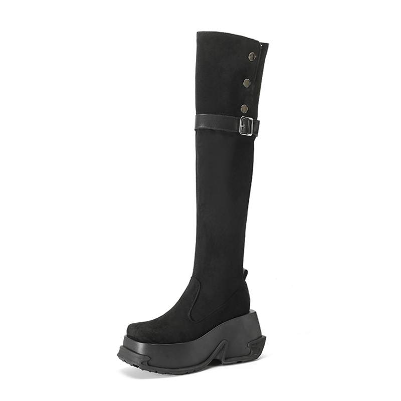 BAISHITING Suede Over the knee Boots 7.5cm Women's