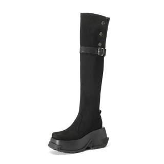 BAISHITING Suede Over the knee Boots 7.5cm Women's