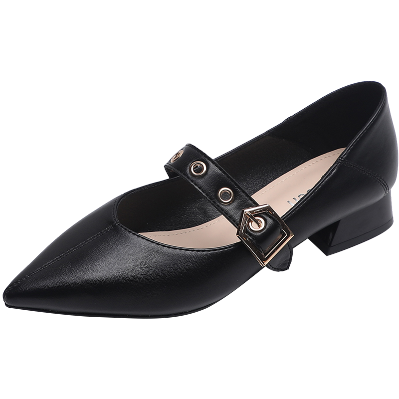 Mulinsen Chunky Heel Mary Jane Shoes 2.5cm Women's Black