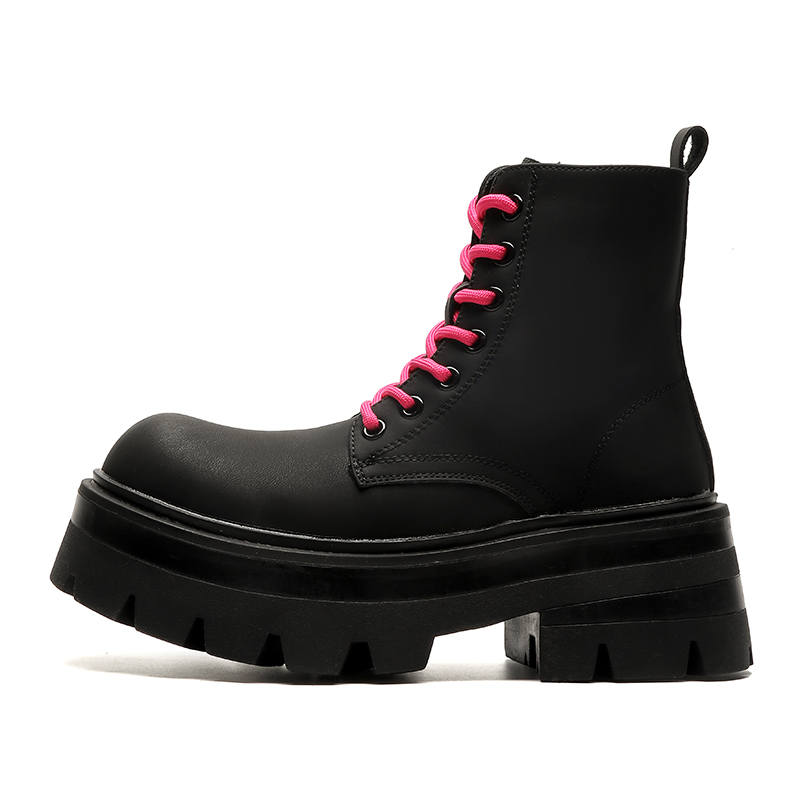 CHILANG CHILANG Microfiber Leather Short Combat Boots Unisex