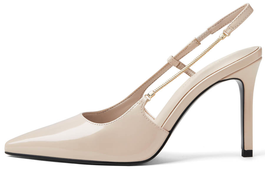 CHARLES&KEITH Small Ck Pu Slim Heel High Heels 9.3cm Women's