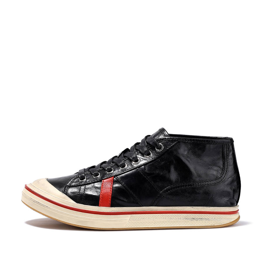 BELLALILY Top Grain Cow Leather Mid top Skateboard Shoes Women's